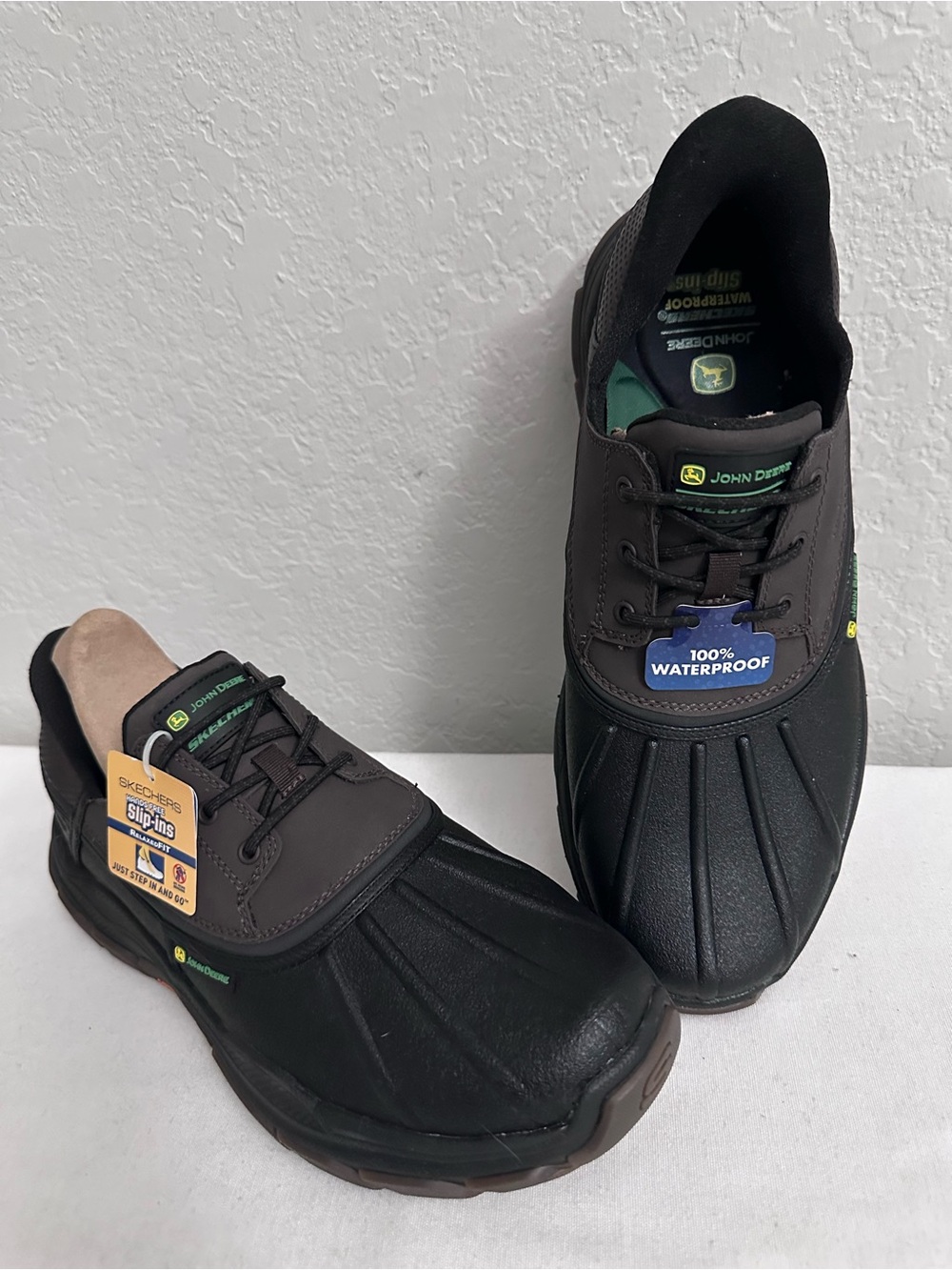 Skechers Slip-ins John Deere WP Respected Tanzier Rain Shoe Men’s 13 Blk/Brown